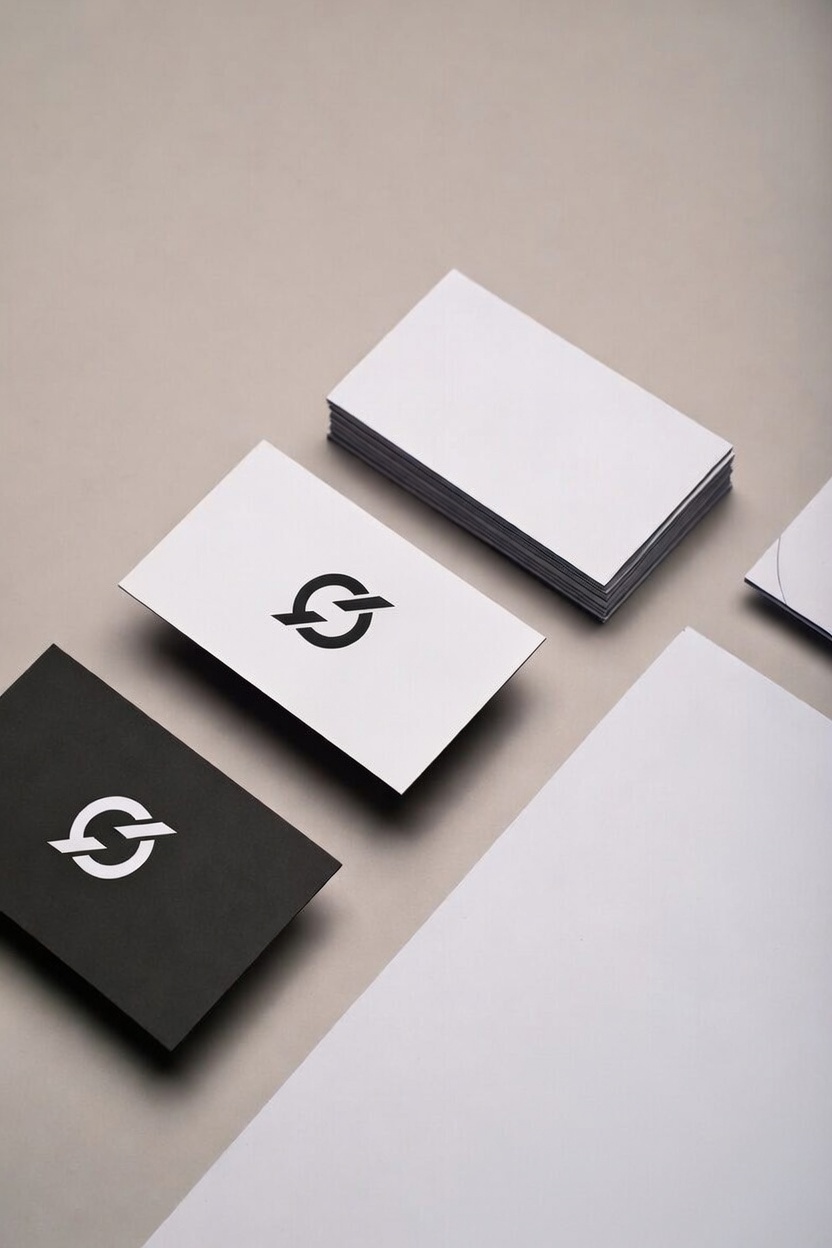 Professional business stationery set including cards and letterheads